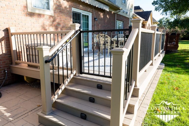 trex decking with railing and stairs