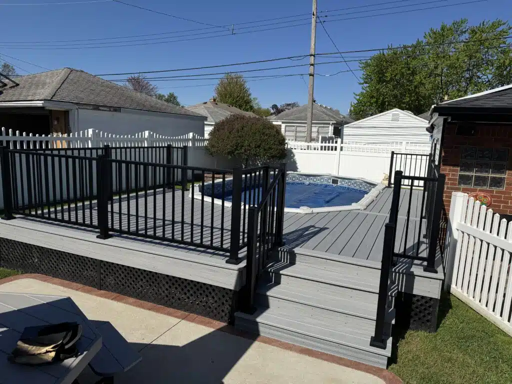 Trex deck around an above ground pool