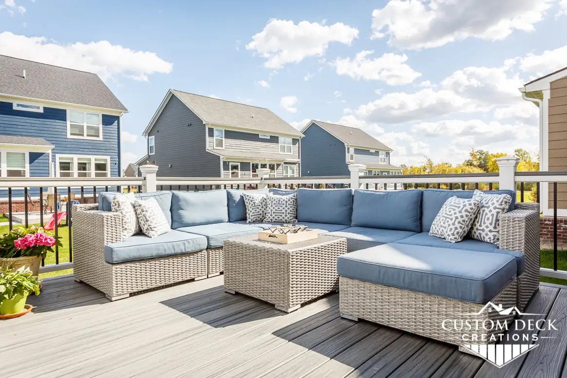 Beautiful deck with sectional sofa