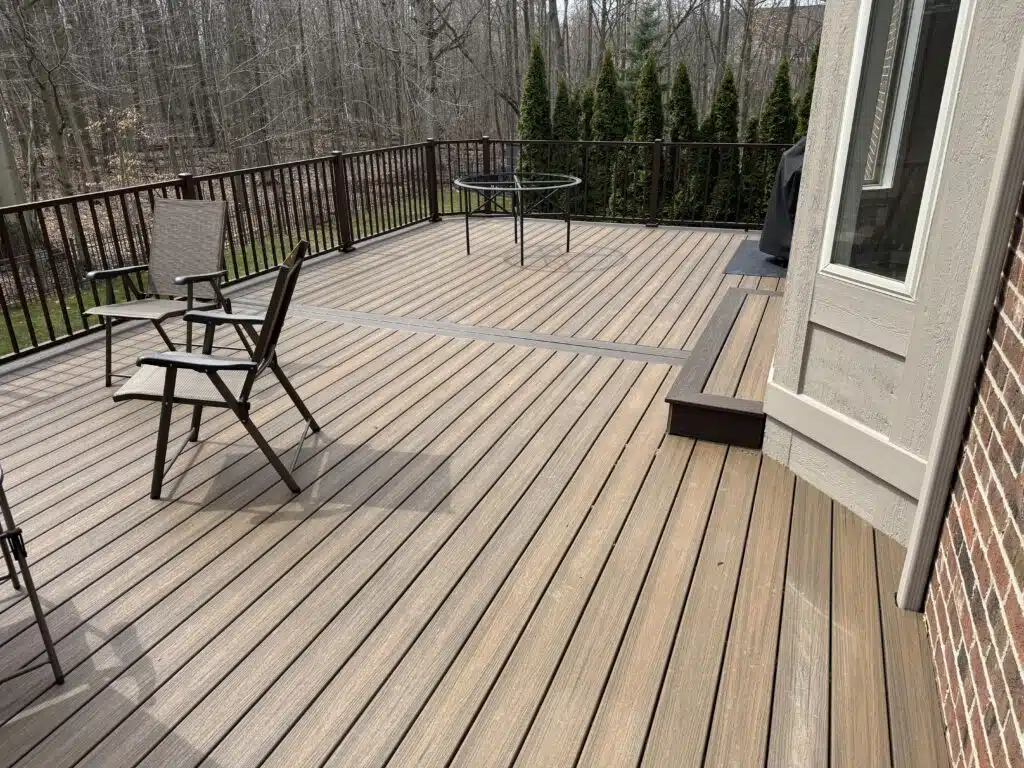 Beautiful Trex deck in South Lyon, MI built by Custom Deck Creations