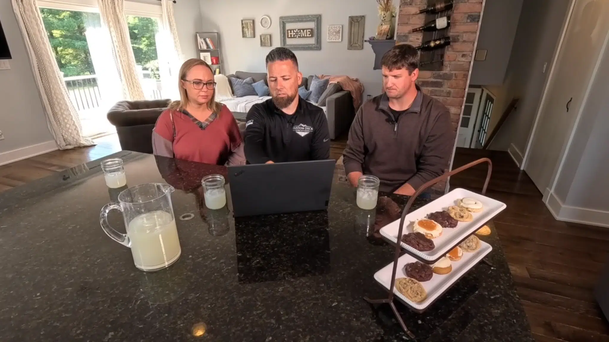 Reviewing a deck quote with clients